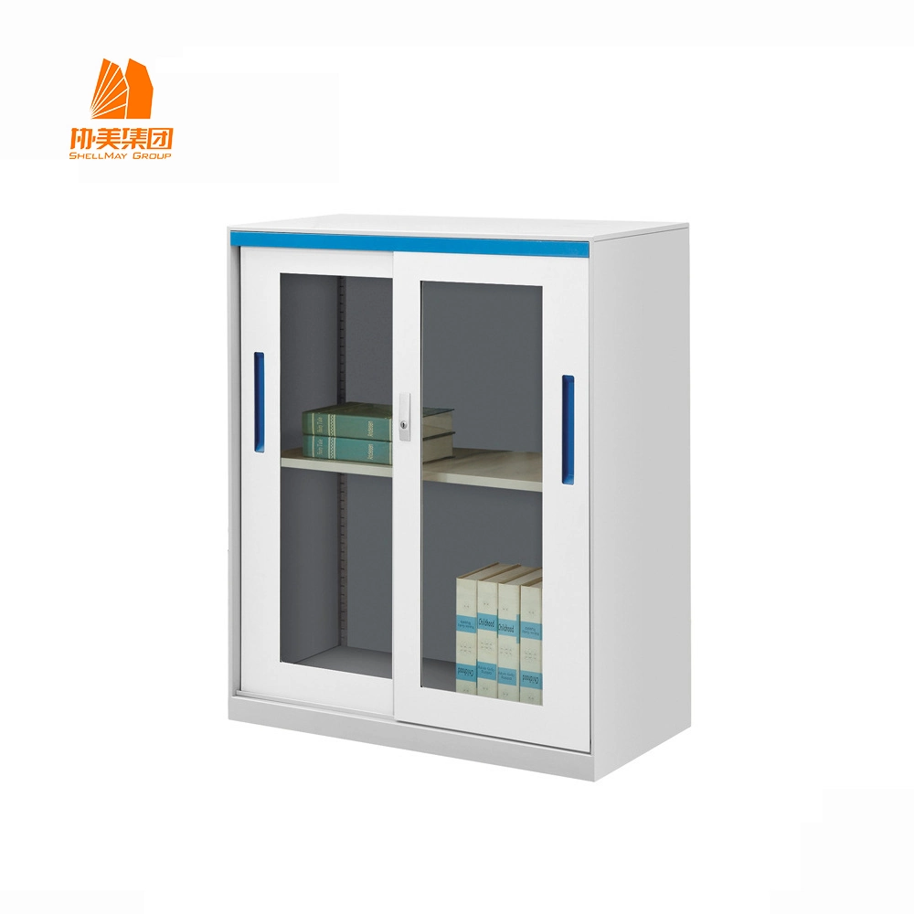 Office Filing Cabinet Metal Storage Glass Slider