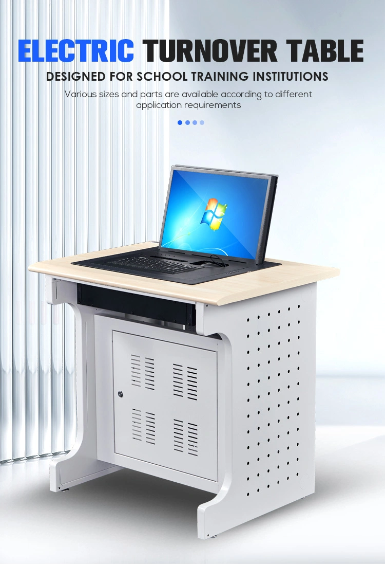 Electric Flipping Computer Desk Retractable Desktop Office Conference Modern Computer Training Desk